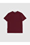 Burgundy Regular Fit 100% Cotton Crew Neck Basic T-Shirt 50325299-Vr014 - 6