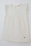 Girl's T-Shirt Frilly Embroidered 4-8 Years, Ecru - 6