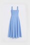 Blue Strappy Poplin Women's Dress