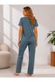 Women's Middle-Aged and Above Short Sleeve Mom Pajamas Set 5540 - 6