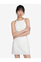 Cotton Halter Neck Embroidered Bodycon Mini Scallop Dress