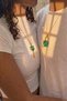 Aventurine Natural Stone Heart Key and Lock Model Set of 2 Couple Necklaces - 3