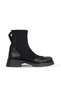 Black Leather/Patent Leather/Stretch Women's Heeled Boots 33Wb041
