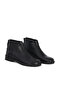 Black Leather Women's Flat Boots 01Wf2000 - 2