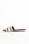 White Leather Women's Flat Slippers 01We2302 - 4