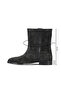 Black Suede-Leather Women's Flat Boots 30Wb25504 - 3