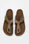 Sand Nubuck Leather Men's Flip Flops 05Mt101