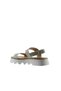 Khaki Leather Women's Wedge Heeled Sandals 01Ws8001 - 5