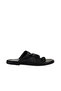 Black Leather Women's Flip Flops Slipper 01Wy2003 - 2