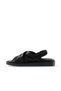 Black Leather Women's Sandals 01Wu3309 - 4