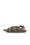 Khaki Leather Women's Sandals 01Wu4248 - 4
