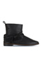 Black Leather Women's Flat Boots 01Wd3509
