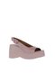 Dusty Rose Leather Women's Wedge Heeled Sandals 01Wy9002 - 3