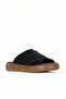 Black Leather Women's Flat Slippers 01We1900 - 2