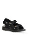 Black Nubuck Leather Men's Flat Sandals 25Ms1405 - 2