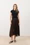 Brown Polka Dot Women's Midi Skirt - 2