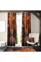 Autumn Tree Road Landscape Digital Printing Single Wing Fon Curtain - 3