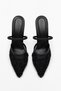Calista Women's Black Lace Mesh Embroidery and Bead Detailed Women's Heeled Shoes 9cm - 6