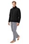 Men's Full Zipper Winter Top and Bottom Fleece Tracksuit Set Black-Grey