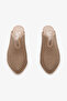 Mink Genuine Leather Perforated Women's Pointed Toe Heeled Slippers - 6