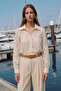 Embroidery Detailed Transparent Shirt - Beige - 2