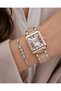 Roman Numeral Steel Cord Women's Wristwatch with Bracelet Gift - 2