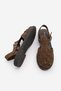 Women's Genuine Leather Ankle Strap Buckle Closed Front Striped Casual Sandals Vesola Brown Suede - 8