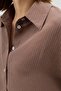 Light Brown Modal Blended Striped Women's Shirt - 5