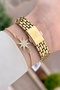 Gold Color 25 mm Adjustable Strap Women's Wristwatch - 4