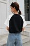 Sunday Clup Est.1987 Printed - Black Body with White Raglan Sleeves Single Jersey T-Shirt Oversize Crew Neck T-Shirt - 3