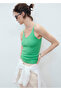 V-neck knit blouse