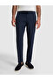 Navy Blue Carrot Fit 100% Linen Canvas Trousers 50320846-Vr033 - 2