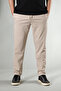 Men's Cream Relaxed Fit Stretch Fabric Sports Pants Drawstring Waist Straight Leg - 2