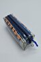 Navy Blue, Transparent PVC Pencil Case Single Compartment Transparent Pen Holder Navy Blue Color Pen Holder - 3