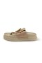 Alison Genuine Suede Beige Color Platform Sole Flip Flops Women's Slippers - 5
