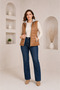 Women's Plus Size Camel Hooded Transitional Puffer Vest