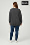 Women's Plus Size Handwritten Brooklyn Printed Crew Neck Thin Sweatshirt Spr26Bswk956-6 - 3