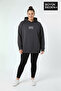 Women's Large Size Chef Printed Hooded Comfortable Fit Thin Sweatshirt Spr26Bswk966