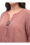Plus Size Dusty Rose Viscose Midi Dress with Ring Buckle Pockets - 6