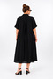 Women's Plus Size Black Cotton Viscose Midi Oversize Loose Cut Shirt Dress - 4