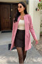 Women's Dust Rose Seamed Long Jacket ARM-26K001017