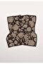 Dark Flower Pattern Cotton Silk Scarf Dusty Coffee - 3