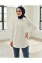 Buttoned Oversize Plain Shirt -White - 2