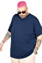 Mode XL Large Size Unisex Stretch Fabric T-Shirt Crew Neck 20149 Indigo - 3
