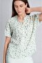 Regular Fit Floral Short Sleeve Shirt with Raised Collar I6173Az26Hs