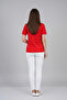 Viscose Draped T-Shirt-Red - 4
