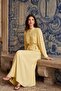 Dress with Gathered Detail and Cape Yellow 9433-E - 4