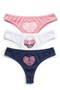 Women's 3-Piece Cotton Panties Printed Brazilian Comfort-Focused Design (4217-3)