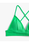 Bikini Top Bralette Cross Strap Covered Textured - 8