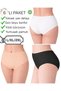 Women's 100% Cotton Ribana Corded Fabric Bato Bikini Panties Set of 5 – Black, White, Nude - 3